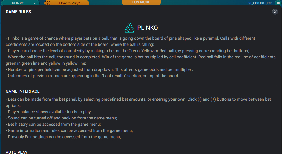 How to play Plinko
